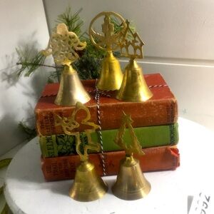 Vintage Christmas brass Indian  bells set of 5